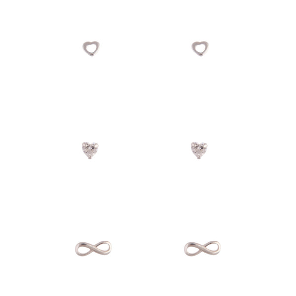 Sterling Silver Love Infinity Earring 3 Pack