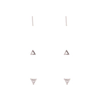 Sterling Silver Diamante Geo Earring 3 Pack - link has visual effect only