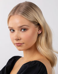Sterling Silver Diamante Geo Earring 3 Pack - link has visual effect only