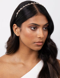 Rose Gold Mini Flower Diamante Headband - link has visual effect only