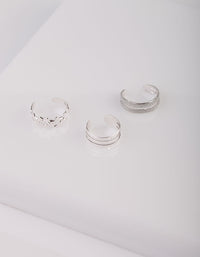 Silver Glitter Star Toe Ring 3 Pack - link has visual effect only