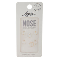Gold Mixed Nose Piercing 6 Pack - link has visual effect only