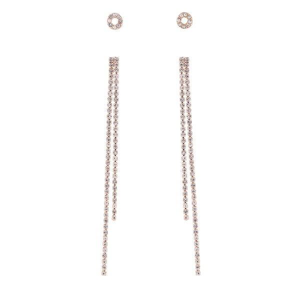 Diamante Stud And Drop Earring Two Pack