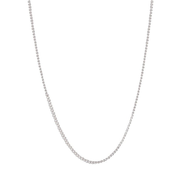 Rhodium Curb Chain Necklace