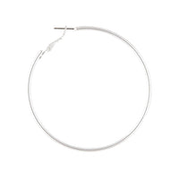 Silver Rounded 6cm Hoop Earrings - link has visual effect only