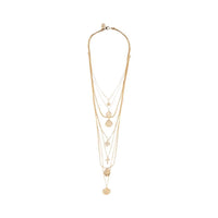 Gold Multi Row Coin Pendant Necklace - link has visual effect only