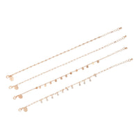 Gold Chain and Diamante Anklet 4 Pack - link has visual effect only