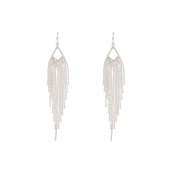 Silver Diamante Cascade Ball Earrings