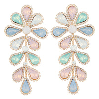 Pastel Teardrop Flower Multi-Stone Earrings - link has visual effect only