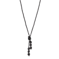 Black Facet Bead Lariat Necklace - link has visual effect only