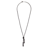 Black Facet Bead Lariat Necklace - link has visual effect only