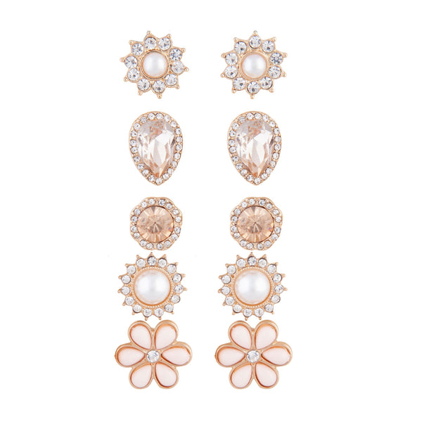 Gold Daisy 5 Pack Clip On Earring