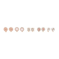 Pink Gold Floral Clip On Earring 5 Pack - link has visual effect only