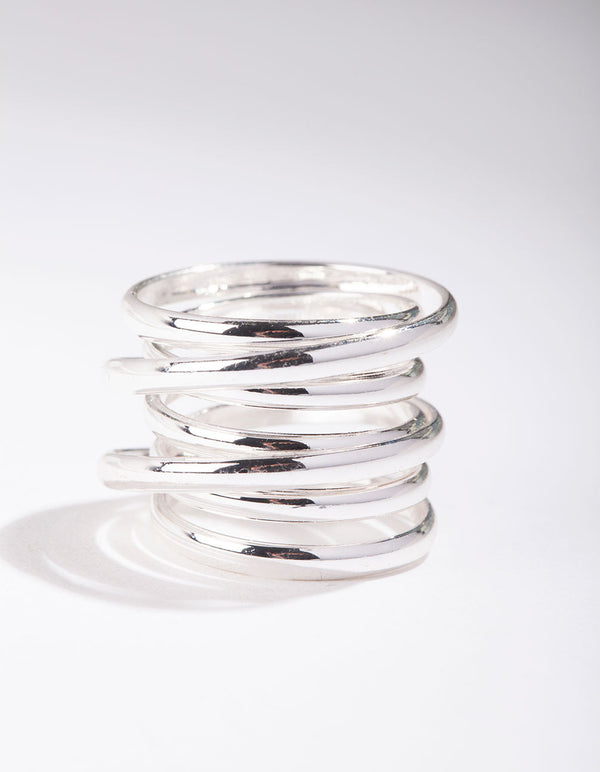 Silver Layered Band Ring