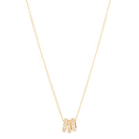 Gold Triple Diamante Rings Short Necklace - link has visual effect only