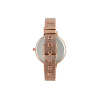 Rose Gold Thin Mesh Diamante Watch - link has visual effect only