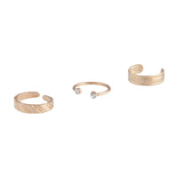 Gouden open diamant teenring 3-pack - link has visual effect only