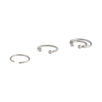 Silver Septum Cuff Coil Body Jewellery 3 Pack - link has visual effect only