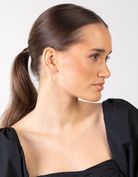 Silver Diamond Cut Hoop Earring Two Pack - link has visual effect only