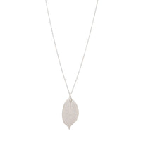 Silver Fine Leaf Pendant Necklace - link has visual effect only