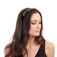 Fuzzy Multi-Coloured Jewel Headband - link has visual effect only