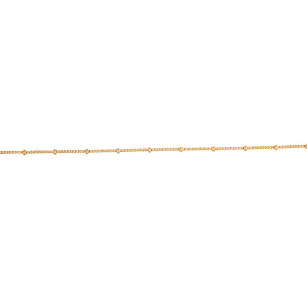 Gold Plated Sterling Silver Bead Chain Anklet