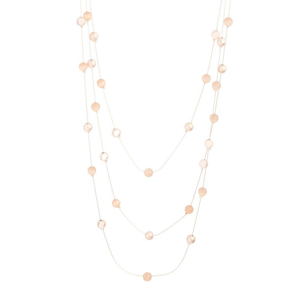 Rose Gold Layered Bead Station Necklace