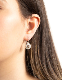 Peach Round Crystal Drop Earrings - link has visual effect only