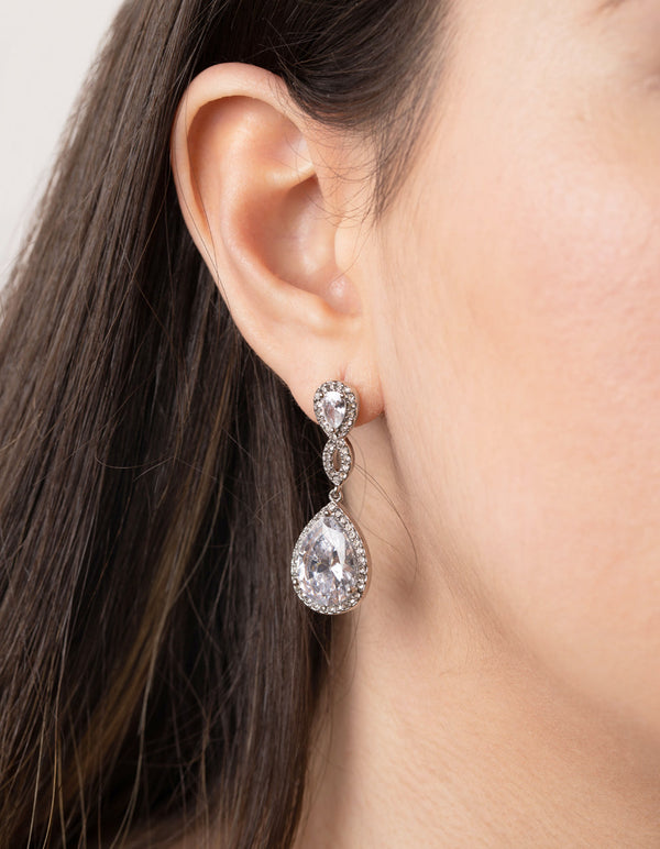 Crystal Twist Teardrop Earring