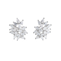 Statement Navette Crystal Cluster Stud - link has visual effect only