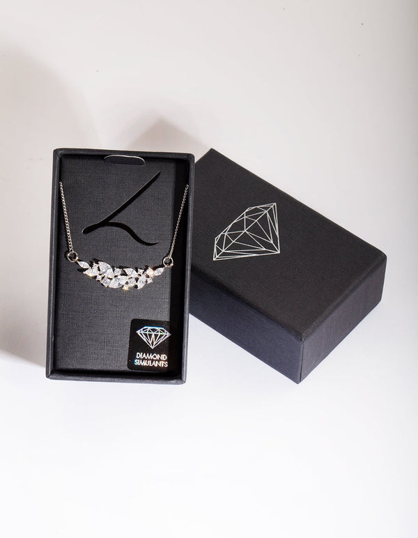 Crystal Navette Cluster Necklace