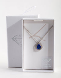 Sapphire Crystal Teardrop Pendant Necklace - link has visual effect only