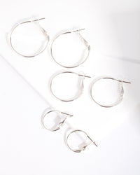 Silver Multi Size Hoop Earring 3 Pack - link has visual effect only