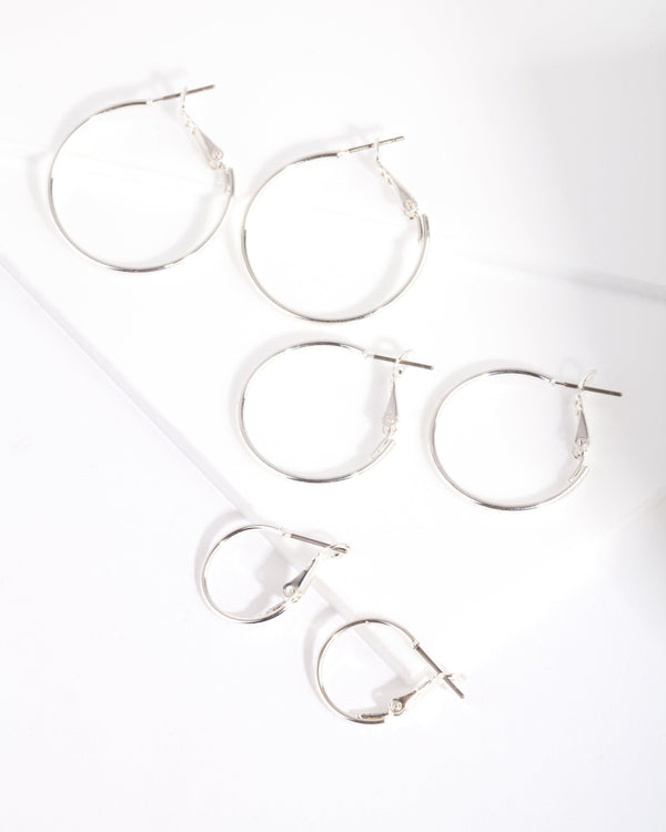 Silver Multi Size Hoop Earring 3 Pack