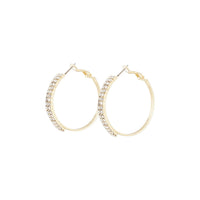 Gold Medium Diamante Hoop Earrings - link has visual effect only