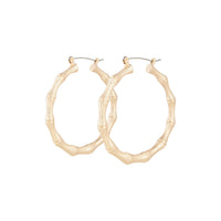 Gold Medium Bamboo Hoop Earrings - link has visual effect only