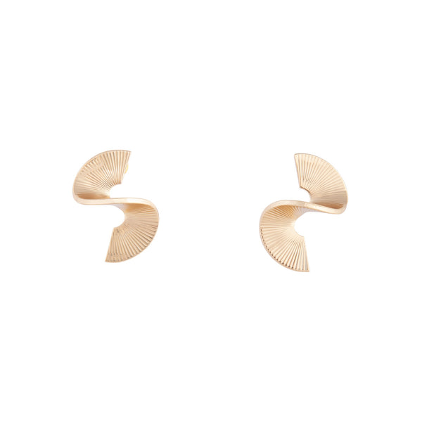 Gold Twist Swirl Stud Earrings