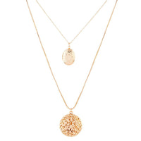 Gold Multi Layer Locket Pendant Necklace Set - link has visual effect only