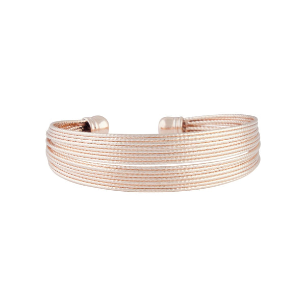 Rose Gold Multi Row Diamond Cut Cuff