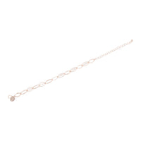 Rose Gold Diamante Link Bracelet - link has visual effect only