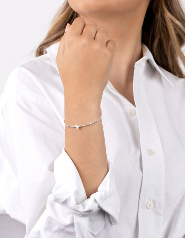 Sterling Silver Star Pendant Stretch Bracelet