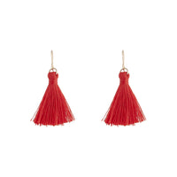 Gold Red Mini Tassel Earrings - link has visual effect only