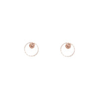 Rose Gold Geometric Circle Diamante Stud Earrings - link has visual effect only