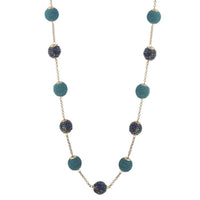Antique Gold Wrap Bead Station Necklace - link has visual effect only