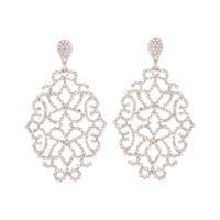 Rose Gold Diamante Intricate Stone Earrings - link has visual effect only