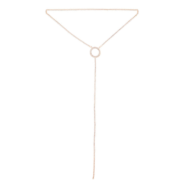 Rose Gold Circle Cup Chain Y Neck Choker