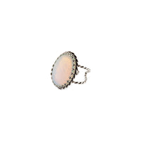 Antique Silver Oval Claw Set Ring - link has visual effect only