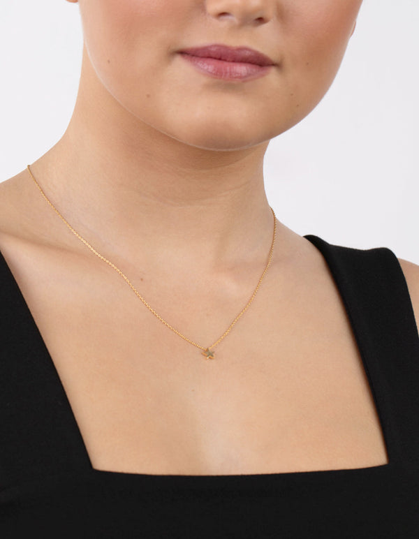 Gold Plated Sterling Silver Star Pendant Necklace