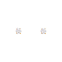 Gold Plated Sterling Silver 1 Carat Cubic Zirconia Stud Earrings - link has visual effect only