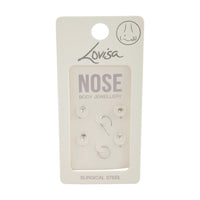 Surgical Steel Star Nose Hook Stud 6 Pack - link has visual effect only